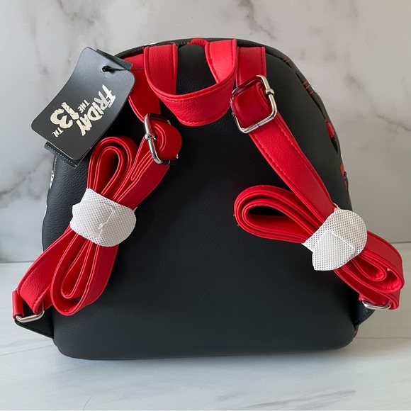 Bioworld x Hot Topic Friday the 13th/ Jason Mini Backpack- Black and Red- NWT - Picture 4 of 6